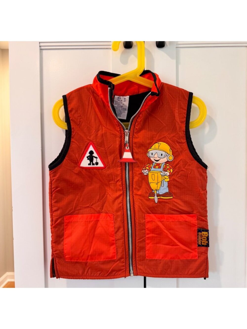 Vintage Y2K Bob the Builder Kids Boys Vest Size 4T Construction Cartoon TV Show